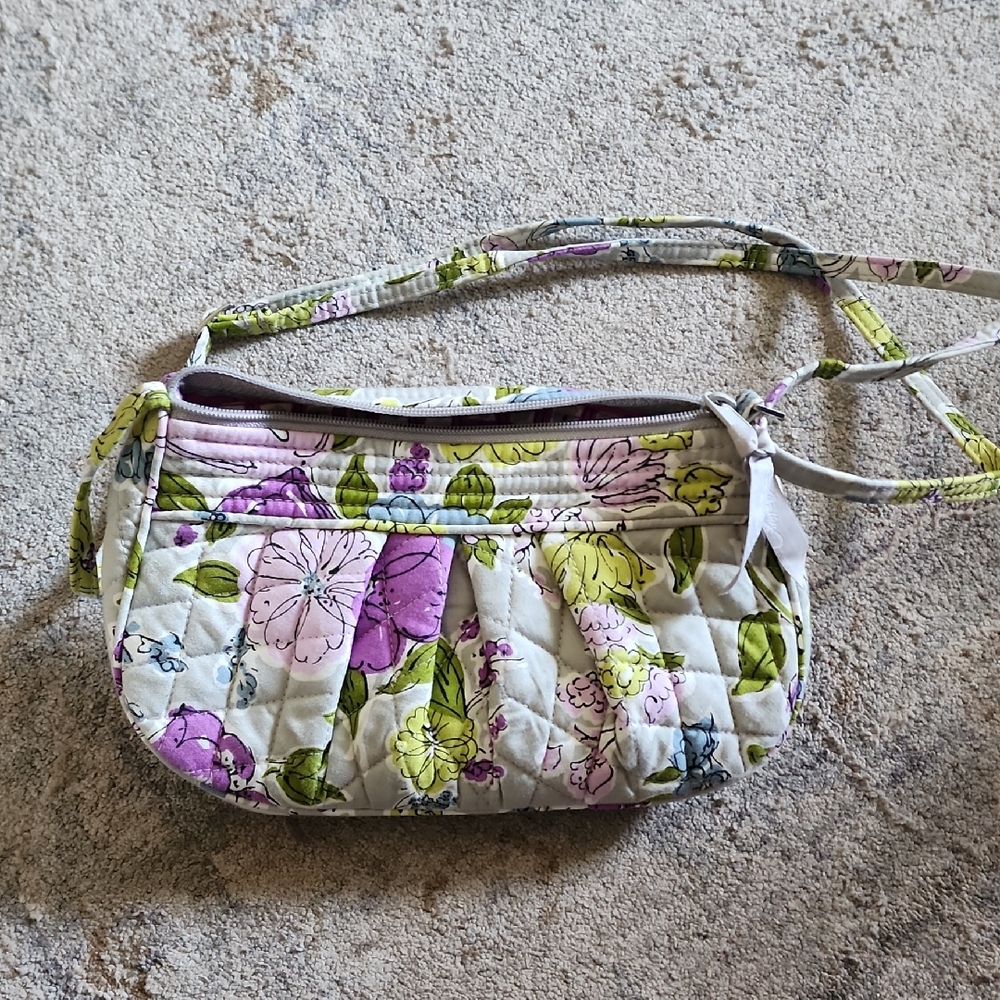 Vera Bradley Purple and Green Floral Crossbody Bag